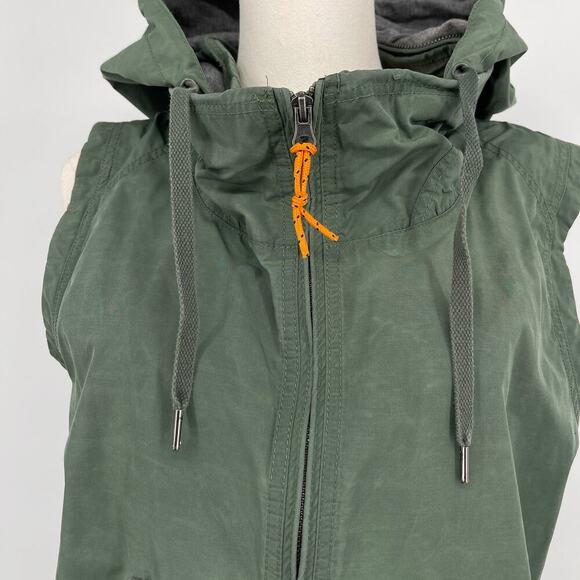 Sperry Top Sider Hide Away Hoodie Vest Thyme with Orange Accents Size Small - Picture 4 of 8